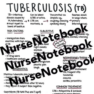 Tuberculosis  Quick Clinical Guide for nursing students,nursepractitioner students,NP,studying,exms,tips,pdf download,clinical,NPnotebook