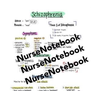 Psych Nursing : Schizophrénie Quick Clinical Guide pour les étudiants en soins infirmiers, les infirmières praticiennes, les fiches d'études médicales