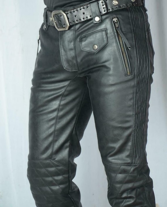 Leather Jeans Leder Pant With Side Stretch Panel Nice Knee Detail