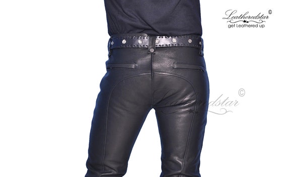 【COLOR iN ID】leather banding slacks Native Indian American Western Cowboy Unique Buckskin