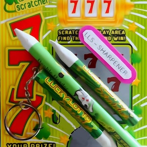 Lucky Lotto Scratcher, confezione piccola, gratta e vinci per biglietti della lotteria più divertente senza sporcare, strumento per grattare i biglietti della lotteria facile da tenere, confezione senza sporcare