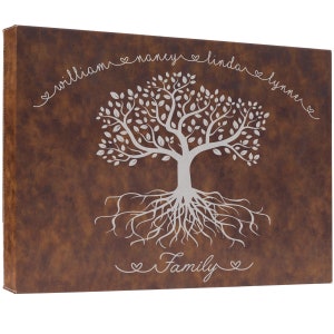 20 x 16&quot; Customizable Family Tree - Include the Word Family or Your Name at the Bottom and Your First Names Across the Top of The Design