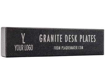 Personalized Black Granite Nameplate - The Perfect Gift to Celebrate A New Job, Promotion, Graduation or New Office