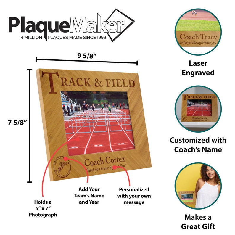 Track and Field Themed 5 x 7 Picture Frame Include Etsy
