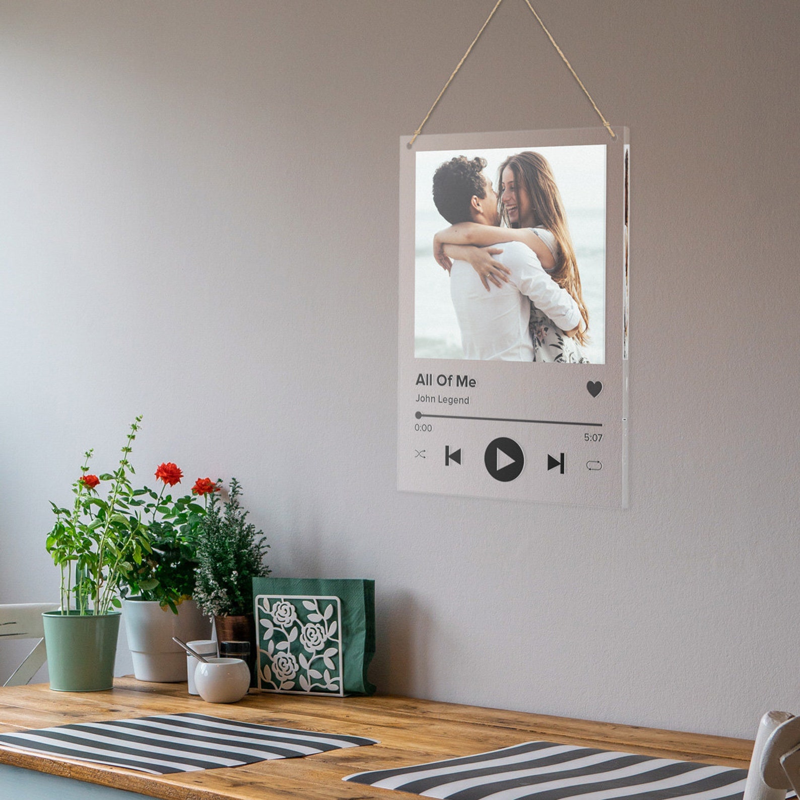 Personalized Clear Acrylic Spotify Music Album Cover Display With 