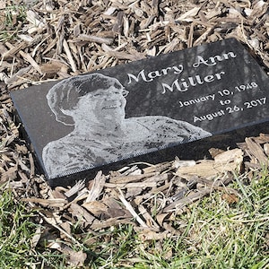 Personalized Granite Headstones with Laser Engraved Photo