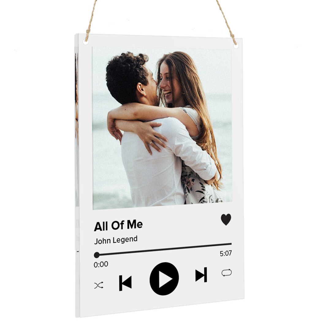 Personalized Clear Acrylic Spotify Music Album Cover Display With 