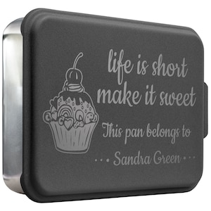Personalized Cake Pan with Lid - Include your custom text and artwork. Great Wedding, New Home, or new Baby Gifts