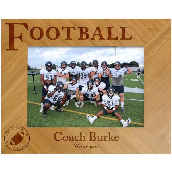 Football Themed 5 x 7" Picture Frame - Include your name, team name, special message to the coach and more!