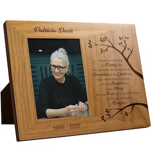 Customizable A Limb Has Fallen Poem Memorial Picture Frame. Personalize WIth Your Lost Loved Ones Name and Dates - Holds a 6 x 4&quot; Photo
