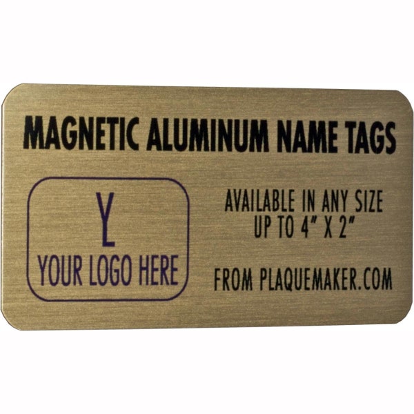 Custom Full Color Aluminum Name Tags - Silver, Gold, Or White - Include your Logo or Photo