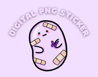 Digital download PNG Fibromyalgia bean sticker-chronic illness awareness/ chronic pain/ pain syndrome *not for resale*