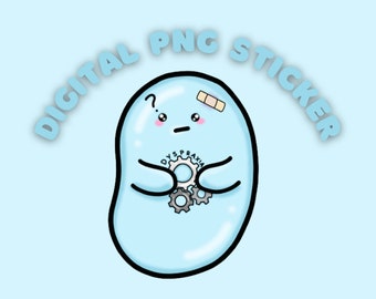 Digital download PNG Dyspraxia bean sticker-chronic illness/ diasbility awareness- dyspraxia awareness *not for resale*