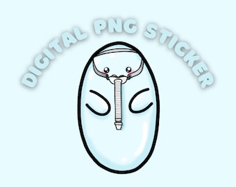 Digital download PNG CPAP mask bean sticker- CPAP oxygen mask, obstructive sleep apnea *not for resale*