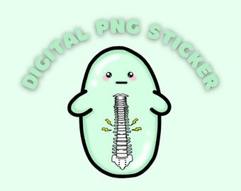 Digital download PNG Spinal cord injury bean sticker- chronic illness awareness- spinal injury awareness *not for resale*