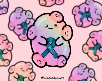 Holographic PCOS bean sticker- 5cm gloss sticker- chronic illness awareness- polycystic ovary syndrome