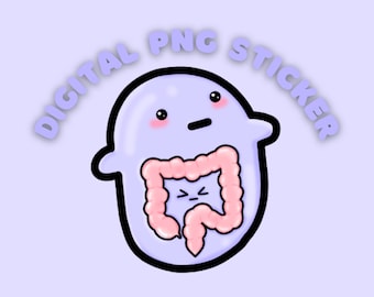 Digital download PNG Gastrointestinal condition bean sticker- Crohn's disease/Colitis/ Bowel Cancer/IBD/IBS/Gastroparesis