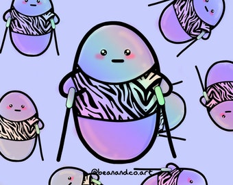 Holographic Ehlers-Danlos syndrome awareness bean sticker- 5cm gloss sticker- chronic illness awareness- crutch/mobility aid sticker