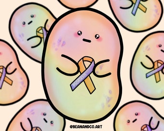 Holographic Psoriasis awareness bean sticker- 5cm rainbow sticker- skin condition awareness