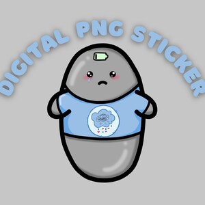 Digital download PNG Anxiety/Depression bean sticker- chronic illness awareness-Mental illness/anxiety/depression *not for resale*