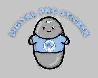 Digital download PNG Anxiety/Depression bean sticker- chronic illness awareness-Mental illness/anxiety/depression *not for resale*