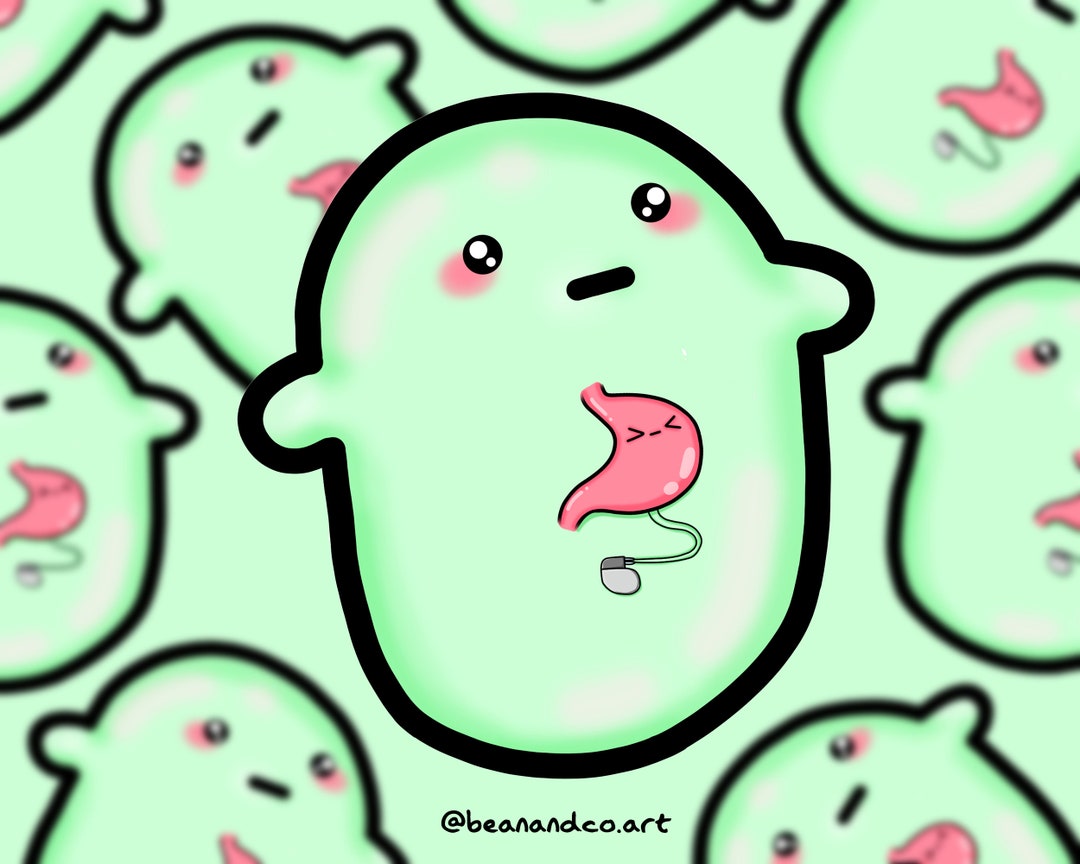 Gastric Pacemaker Bean Sticker 4cm Gloss Sticker Gastroparesis