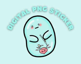 Digital download PNG Suprapubic cathter bean sticker- bladder retention, bladder condition, fowlers syndrome awareness *not for resale*