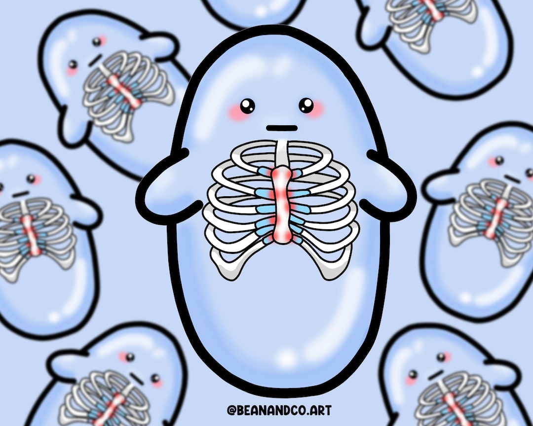 Costochondritis Awareness Bean Sticker- 5cm Gloss Sticker- Joint ...