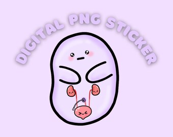 Digital download PNG Mitrofanoff stoma bean sticker- urinary disorder awareness *not for resale*