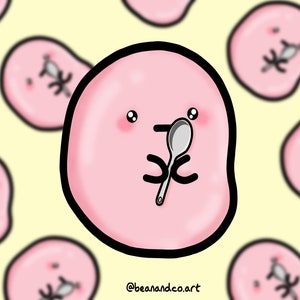Spoonie bean sticker- 5cm gloss sticker- chronic illness awareness bean