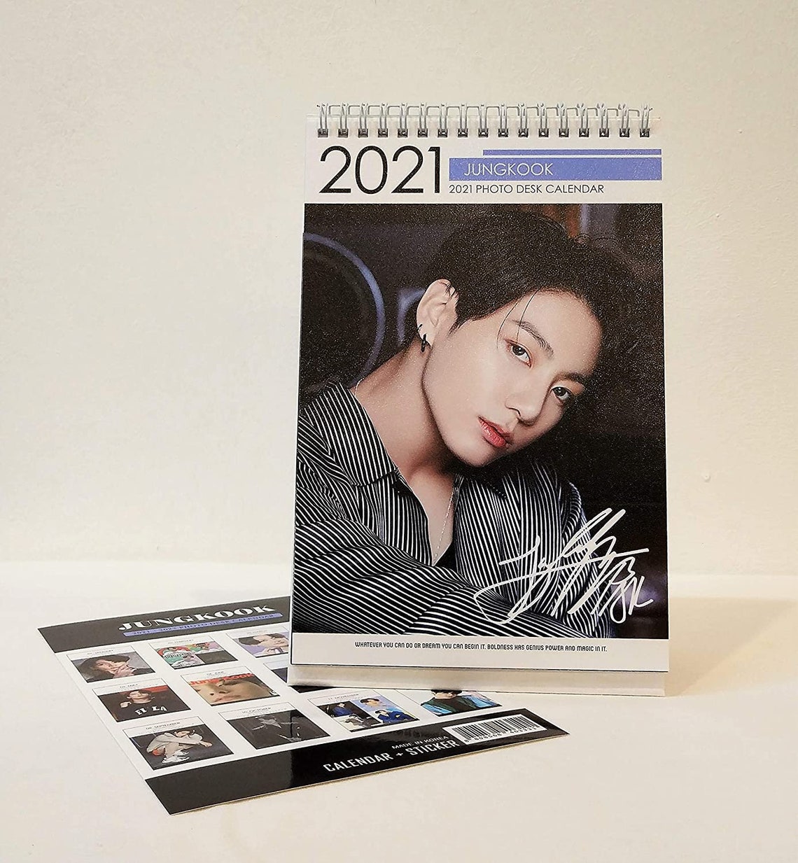 BTS Jungkook Desk Calendar 20212022 with Sticker Set Etsy