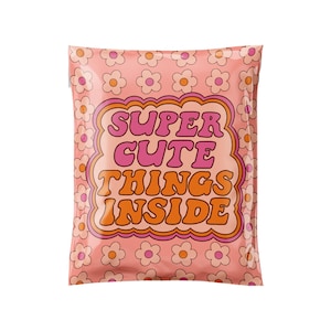 Sobre de polietileno Super Cute Things de 10 x 13”, diseño de flores, sobres de primavera, bolsa de envío, bolsa de correo, sobres de polietileno bonitos, autosellado, sobre boutique