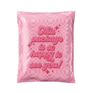 Sobres de polietileno con la frase "Happy To See You", de 10 x 13 pulgadas, diseño de flores, sobres de primavera, bolsa de envío, bolsa de correo, lindos sobres de polietileno, autosellado, sobre boutique
