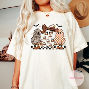 Printed Pumpkin Bow Ghost DTF Transfer, Ready To Press, Heat Transfer, Cute Dtf Transfer, Tshirt Transfer, Trendy Transfer, Dtf