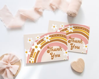 50 4X6 Groovy Mail ”Thank You Cards, Cute Smiley Thank cards, Physical Thank You Cards, Minimal cards , Shipping Supplies ,Small Business