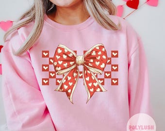 Heart Checkered Bow DTF Transfer, Ready To Press, Heat Transfer, Cute Dtf Transfer, Tshirt Transfer, Trendy Transfer, Dtf