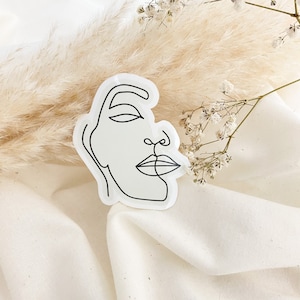 Abstract Line Faces Vinyl Sticker, VINYL Stickers, Line Art, Waterproof, Handmade Stickers, Cute Stickers, Die Cut Stickers, Minimal