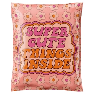 14.5 X 19" Super Cute Things Poly Mailer, Bolsa de envío, Flower Mailer, Lindos Poly Mailers, Autosellado, Sobre Boutique, Groovy Mailer