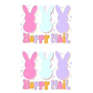 50 4X6' Bunny Hoppy Mail Tarjetas de agradecimiento, lindas tarjetas de agradecimiento, tarjetas de agradecimiento físicas, tarjetas de Pascua, suministros de envío, pequeñas empresas