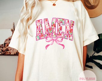 Amen Floral Roses With Bow DTF Transfer, Ready To Press, Heat Transfer, Cute Dtf Transfer, Tshirt Transfer, Trendy Transfer, Dtf