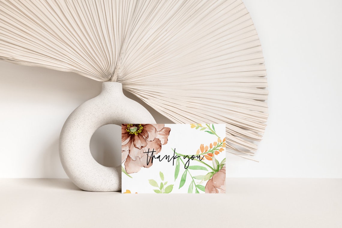 Floral Meadow Thank You Cards: Set of 50, Glossy Front - Etsy