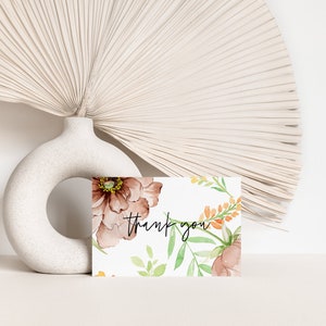 50 4x6" Dankeskarten, Wiese, Blumen, physische Dankeskarten, vorgefertigte Karten, Versandzubehör, Verpackung, Minimal, Small Business