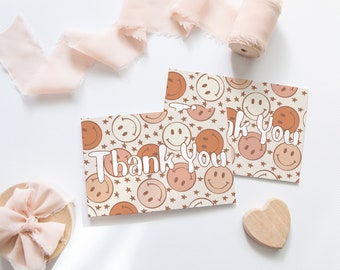 50 4X6 Maple Smile ”Thank You Cards, Cute Smiley Thank cards, Physical Thank You Cards, Minimal cards , Shipping Supplies ,Small Business