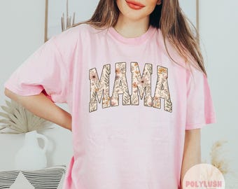 Transferencia floral MAMA DTF (a todo color, acabado mate)