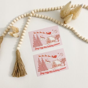 50 4X6” Cartões de agradecimento da cidade aconchegante, Cartões de agradecimento físicos de Natal, Cartões pré-fabricados, Suprimentos de remessa, Embalagem, Pequenos negócios