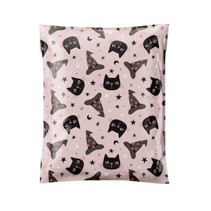 10 x 13 ”Hexen & Whiskers Poly Mailer, Halloween Tasche, Herbst Mailer, Versandtasche, Versandtasche, niedliche Poly Mailer, Selbstabdichtung, Boutique-Umschlag