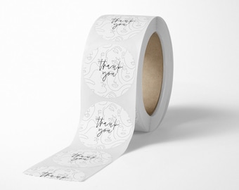 Adesivos de agradecimento com linhas abstratas, embalagens para pequenas empresas (500 unidades, 5 cm de diâmetro)
