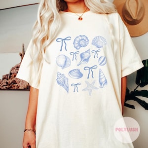 Blau Muschel Bogen DTF Transfer, bereit zum Pressen, Heat Transfer, Cute Dtf Transfer, Tshirt Transfer, Trendy Transfer, Dtf