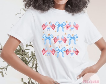 Flags And Bows DTF Transfer, Ready To Press, Heat Transfer, Cute Dtf Transfer, Tshirt Transfer, Trendy Transfer, Dtf