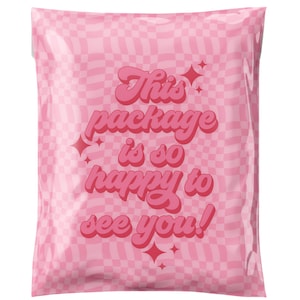 14,5 x 19 ""Happy To See You"" Poly Versandtaschen, Blumen Design, Frühling Versandtaschen, Versandtasche, Versandtasche, süße Poly Versandtaschen, Selbst versiegeln, Umschlag."